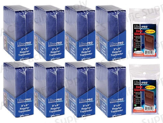 Ultra Pro 200 top loaders protect cards with rigid, crystal-clear visibility