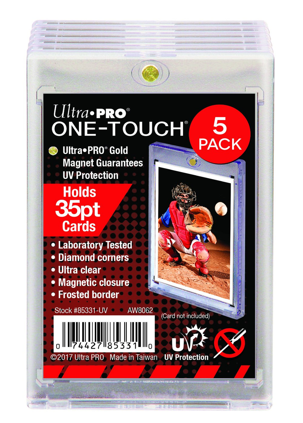 Ultra PRO 35pt One-Touch magnetic front view protects cards while showing contents.