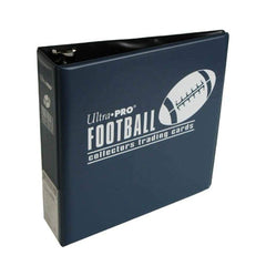 Ultra Pro 3-inch blue football album showing reinforced D-ring for quick page loading