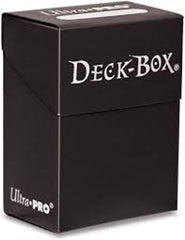 Ultra Pro 80-card deck box black with lid open for quick gameplay access.