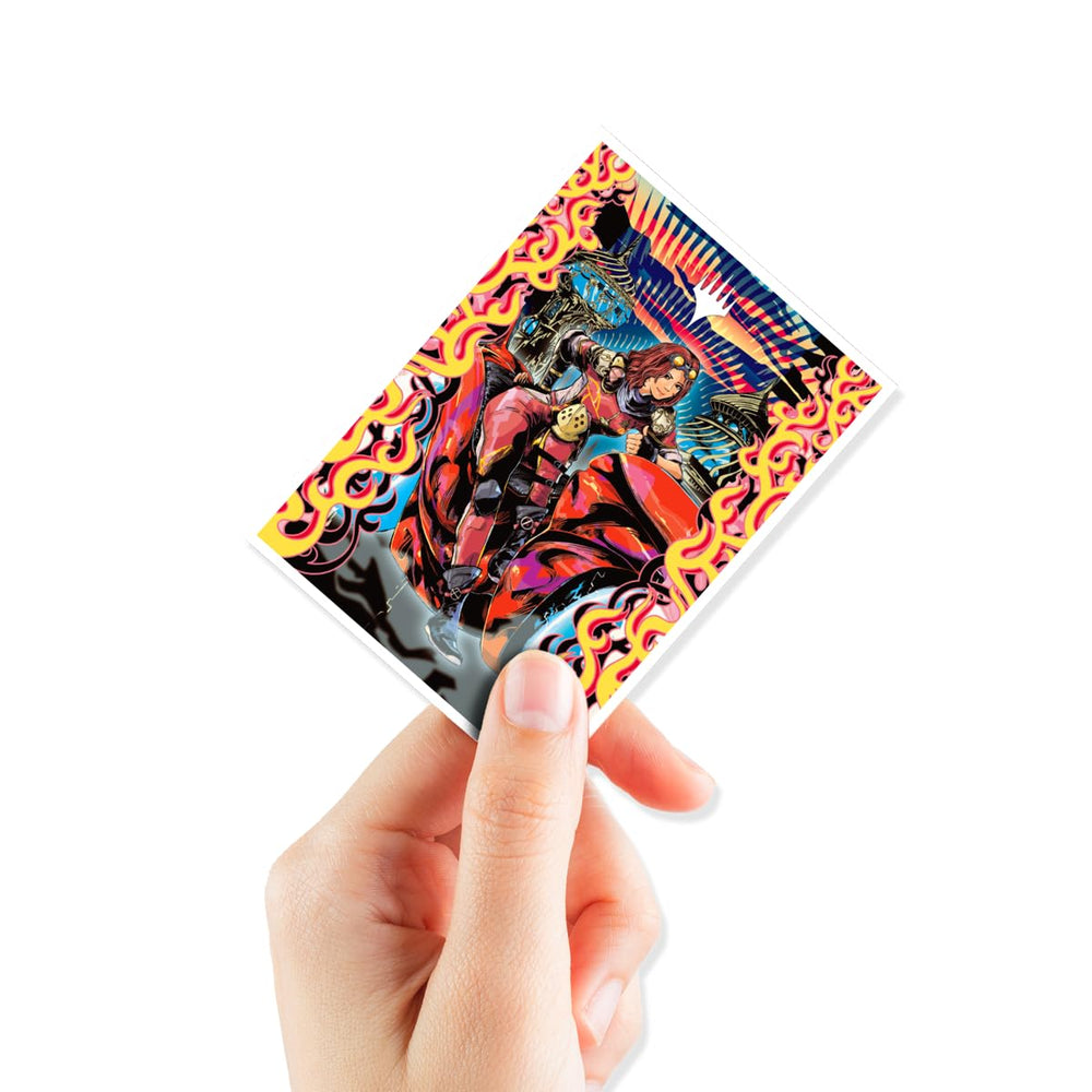 Ultra Pro Apex sleeves close-up; gloss front enhances foil card visibility during play.