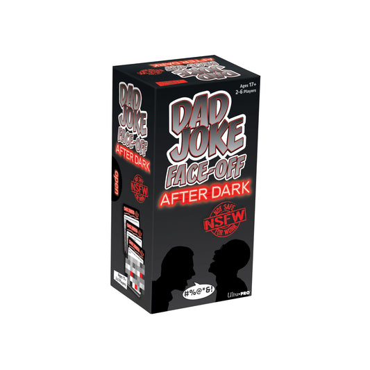 Ultra Pro Dad Joke Face-Off After Dark cards spread with 450 NSFW jokes for bold adult humor.
