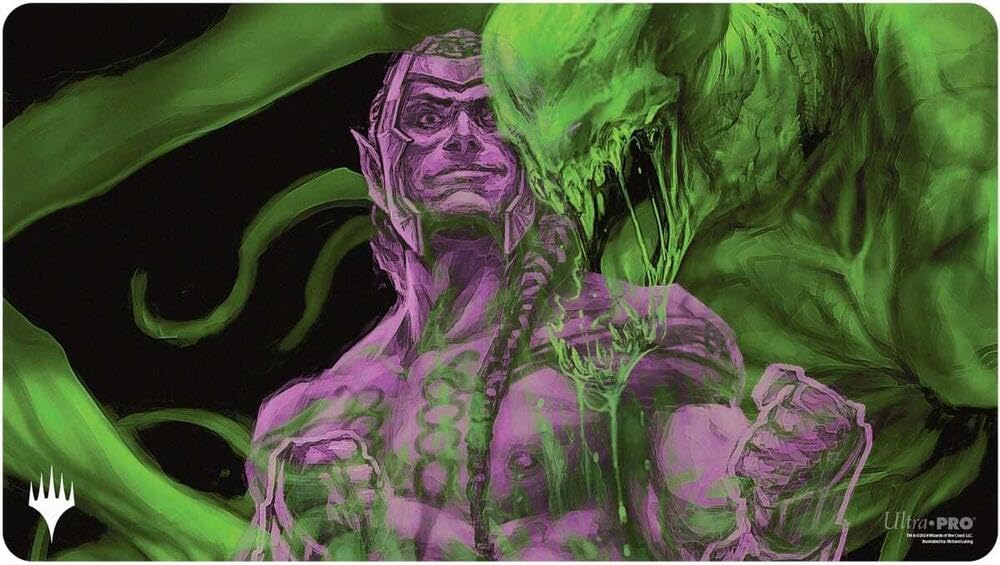Ultra Pro Duskmourn Special Guest playmat with stitched edges and card protection.