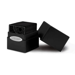 Ultra PRO Satin Cube deck box front view showing compact, protective design for 100+ cards