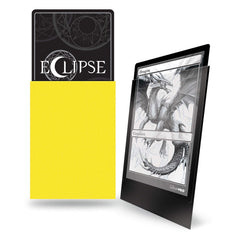 Ultra Pro Eclipse Matte sleeve Lemon Yellow front view shows opaque backing for privacy