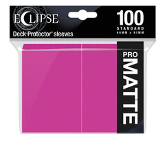 Ultra Pro Eclipse sleeves front view in hot pink for durable card protection.