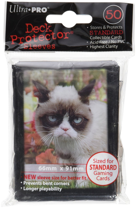Ultra Pro Grumpy Cat Flowers sleeves protect standard MTG cards with archival-safe clarity.
