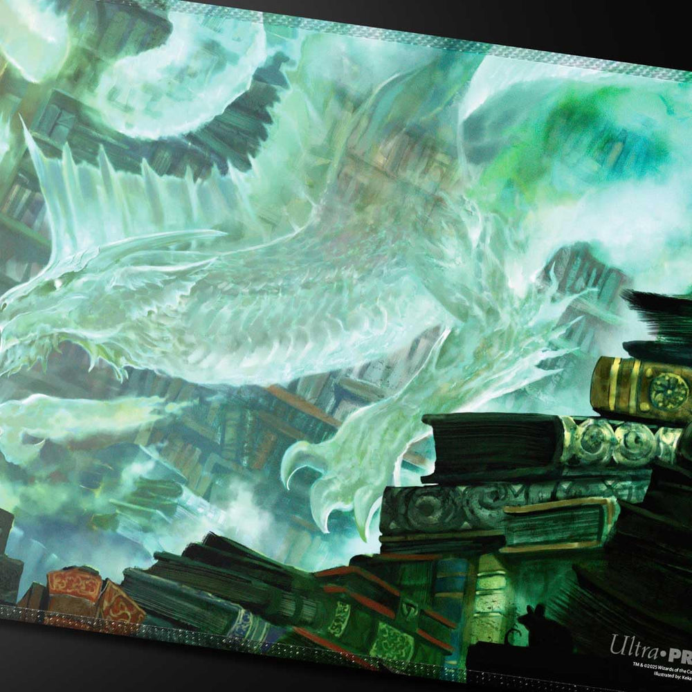 Ultra PRO Miirym stitched playmat featuring dragon artwork, protects cards during gameplay.
