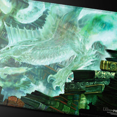Ultra PRO Miirym stitched playmat featuring dragon artwork, protects cards during gameplay.