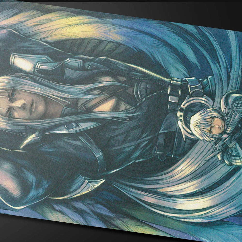 Ultra PRO playmat soft fabric closeup showing gentle surface protects cards