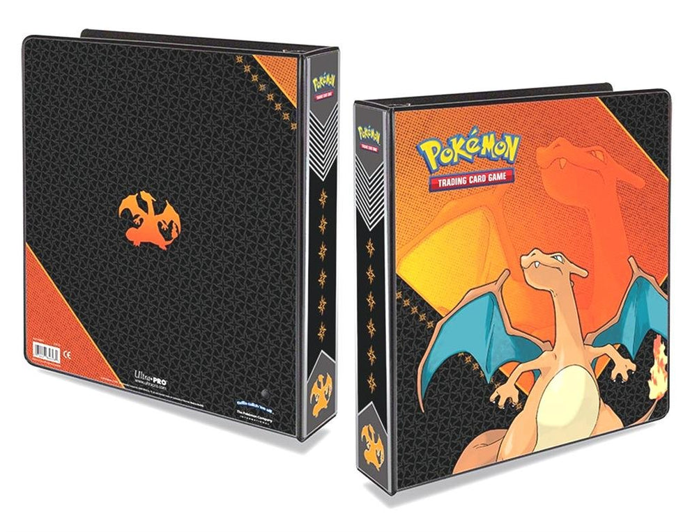 Ultra Pro Pokemon Charizard Album 3-ring binder keeps pages flat and organized.