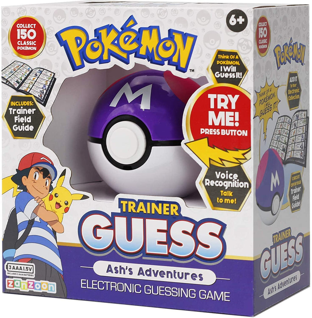 Ultra Pro Pokemon Trainer Guess device screen showing interactive prompts.