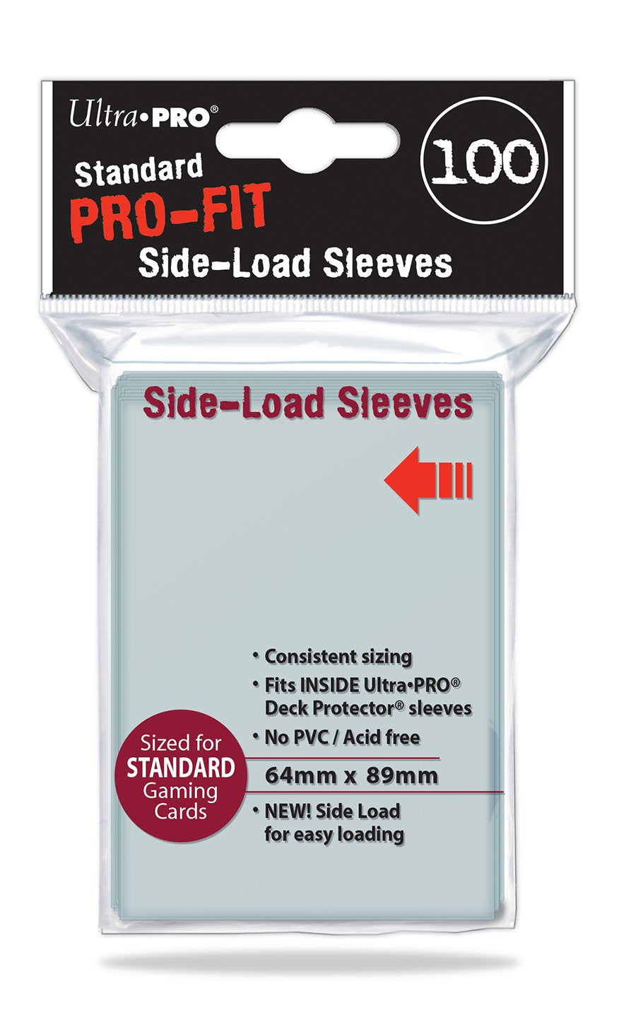 Ultra Pro Pro-Fit Side Load Sleeves pack protects trading cards