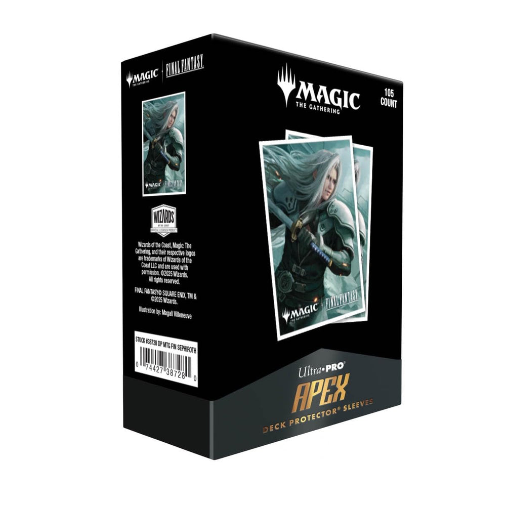 Ultra PRO Sephiroth Apex gloss-front sleeve enhances foil shine and protection.