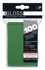 Ultra Pro forest green deck protectors for standard-sized cards; protection and smooth shuffles.