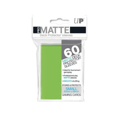 Ultra Pro Pro-Matte D10 lime green sleeves, pack shot with heat stamp and durable card protection.