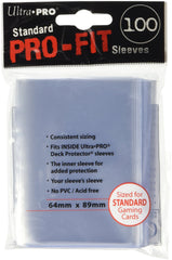 Ultra Pro soft card sleeves 500-pack, clear protection for MTG and Pokemon cards.
