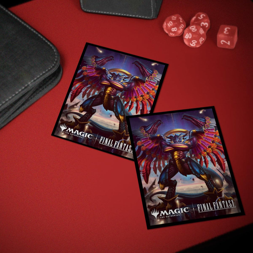 Ultra Pro standard-size sleeves with Bahamut artwork support tournament play and secure storage.