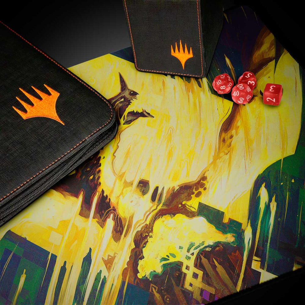 Ultra Pro Tarkir Dragonstorm playmat showcases exclusive artwork with a non-slip surface for stable play