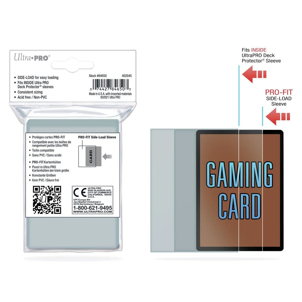 Ultra Pro UPR84650 100-pack packaging shown for organized card protection.