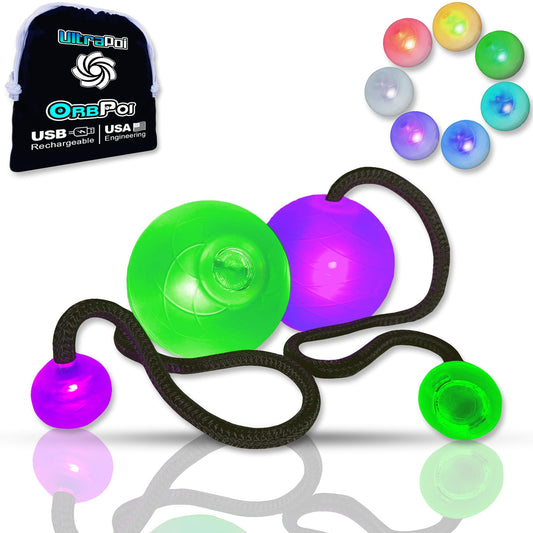 UltraPoi OrbPoi LED poi ball head for smooth contact and safe outdoor practice.