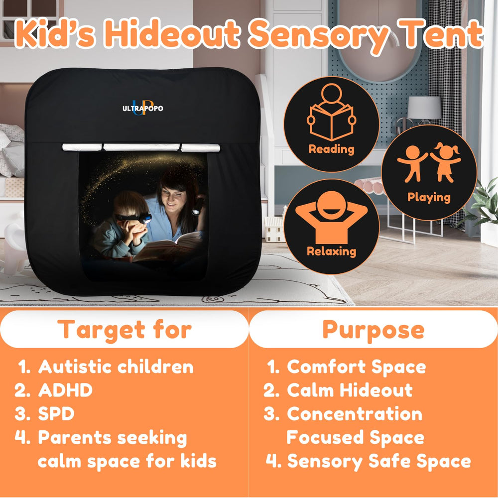 Ultrapopp 47x47in size fits in small rooms for private play.
