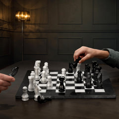 UMAID marble chess pieces weighted for stable play on any surface.
