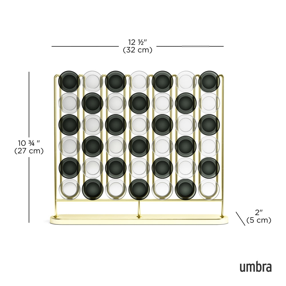 Umbra STAX's weighted metal base keeps pieces secure during lively matches.