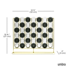 Umbra STAX's weighted metal base keeps pieces secure during lively matches.