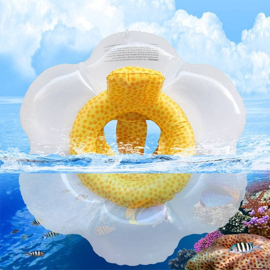Umbresen baby swimming float with flower design provides stable splash safety