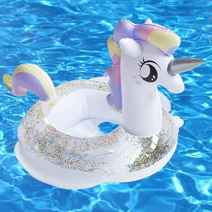 Umbresen sequins unicorn baby swim float for cheerful pool play and splashy photos.