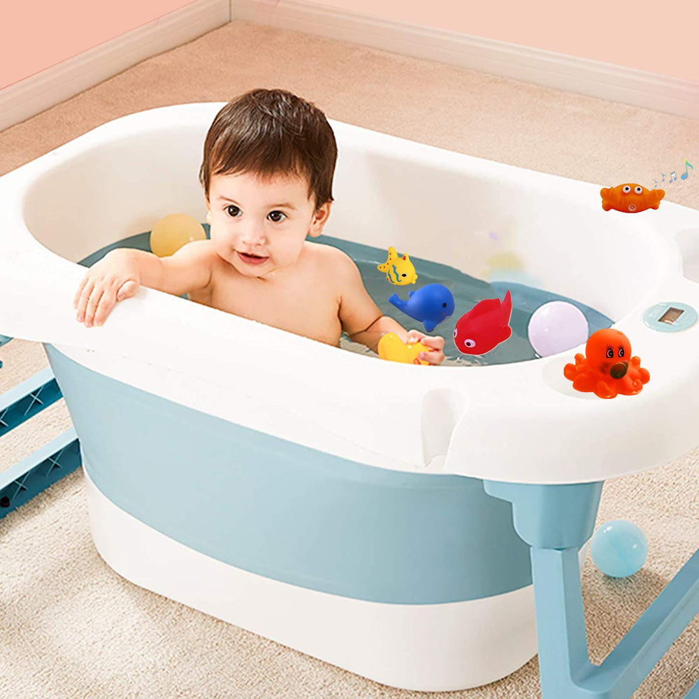 UMBWORLD bath toy octopus with soft rubber for safe handling