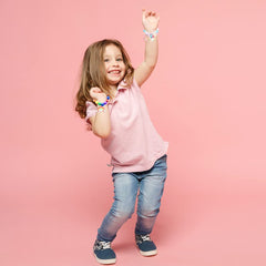 UMEELR elastic bracelets fit most wrists comfortably for kids.