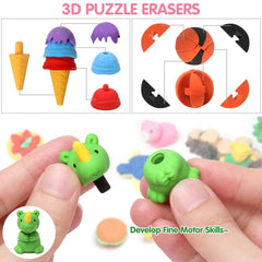 UMIKU Easter egg fillers erasers brighten treasure boxes with colorful 3D designs.