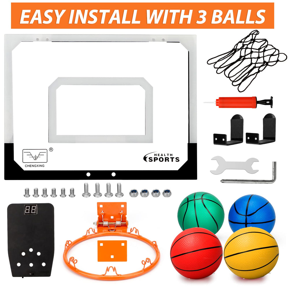 Umnodobn Pro Indoor Mini Basketball Hoop complete gift pack for kids and adults.