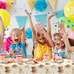 umoni teddy bear themed table cover suits gender reveal celebrations