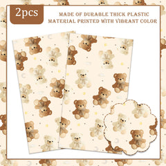 umoni brown beige teddy pattern tablecloth with stars and moon enhances decor