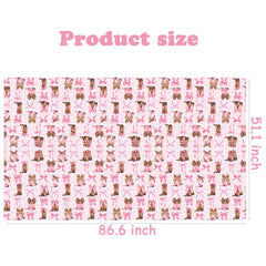 umoni Coquette Cowgirl Tablecloth packaging shows a 2-piece set for easy setup