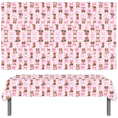 umoni Coquette Cowgirl Tablecloth spread across multiple tables to create cohesive western theme