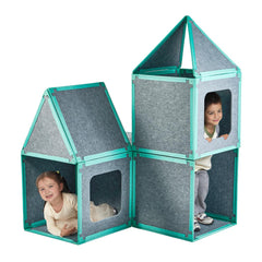 Umoving magnetic fort panel assembly enables imaginative play and design exploration.