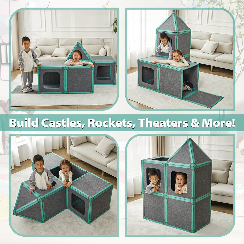 Umoving soft felt panel tiles emphasize safe, tactile surfaces for little hands.