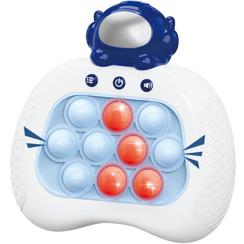 UMQYYMKO Pop Push blue astronaut: portable fidget toy lights up for focused play.