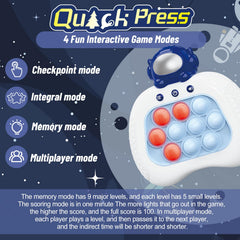 UMQYYMKO Pop Push blue astronaut: adjustable volume for quiet spaces.