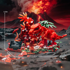 UNCLE BRICK Dinosaur World display piece brings jurassic flair to home or office.
