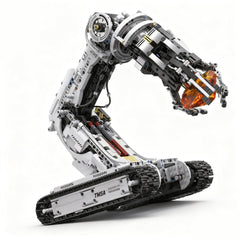 UNCLE BRICK tracked robot arm assembly enables hands-on STEM learning and creativity.