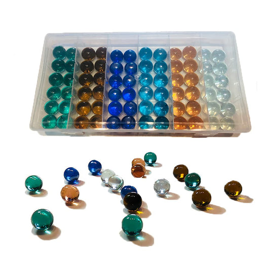 UNCOJOY 72pcs marbles with six colors and storage box for easy organization