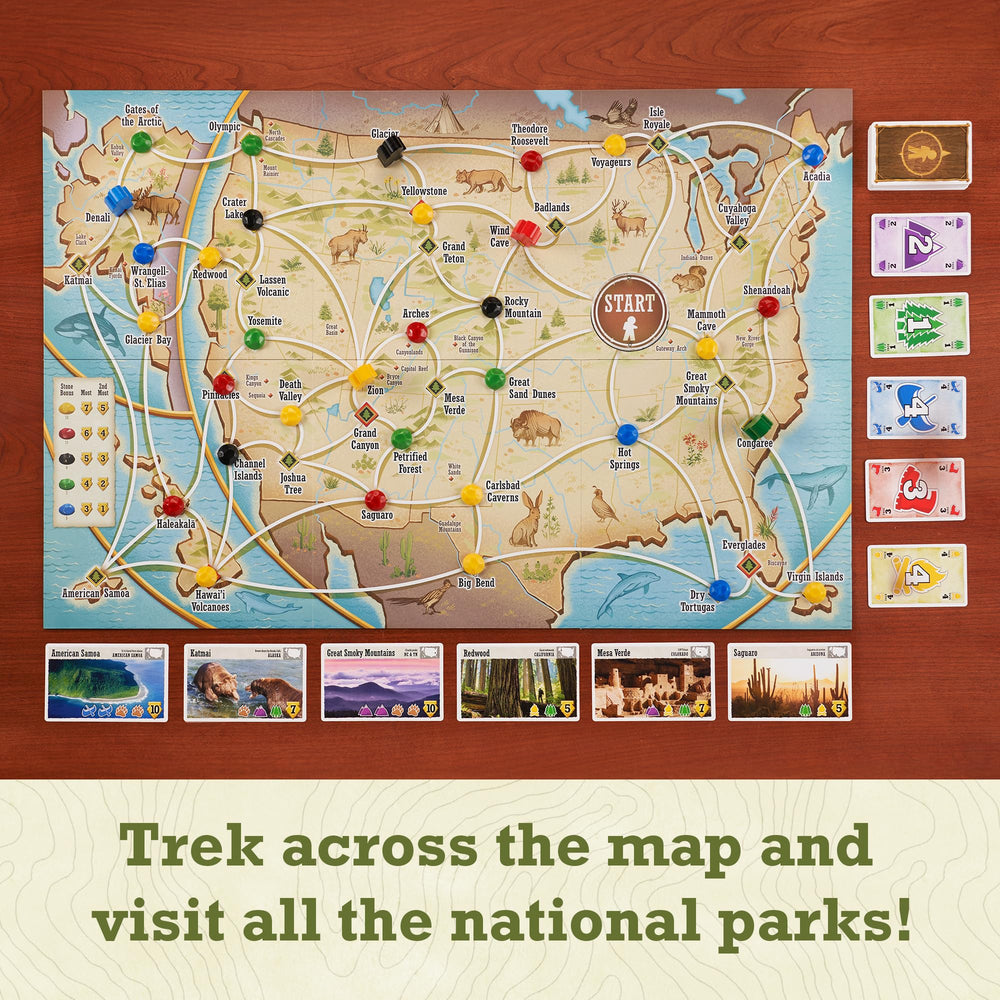 Underdog Games Trekking the National Parks card deck delivers vibrant art for engaging learning.