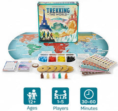 Underdog Games Trekking the World 2nd Edition artwork adds immersive travel vibes.