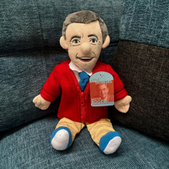 The Unemployed Philosophers Guild Mister Rogers doll, officially licensed keepsake for fans.