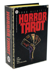 Box open to reveal the 78-card horror tarot set.